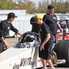 Crew pulling car into staging lanes in Edmonton.